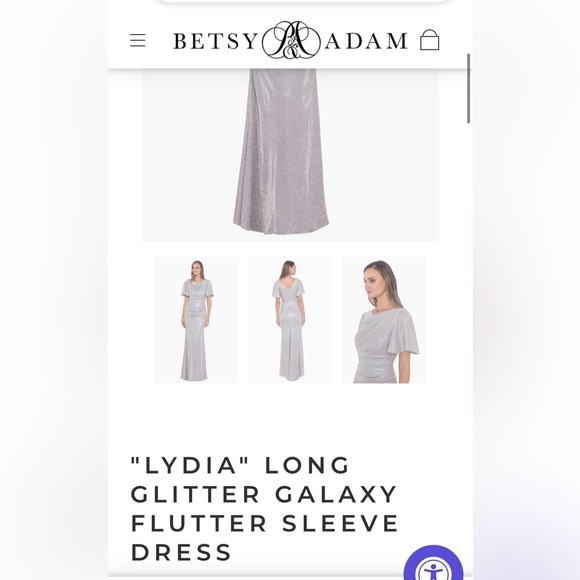 Betsy & Adam flutter sleeve Lydia dress size 12 - Picture 3 of 7